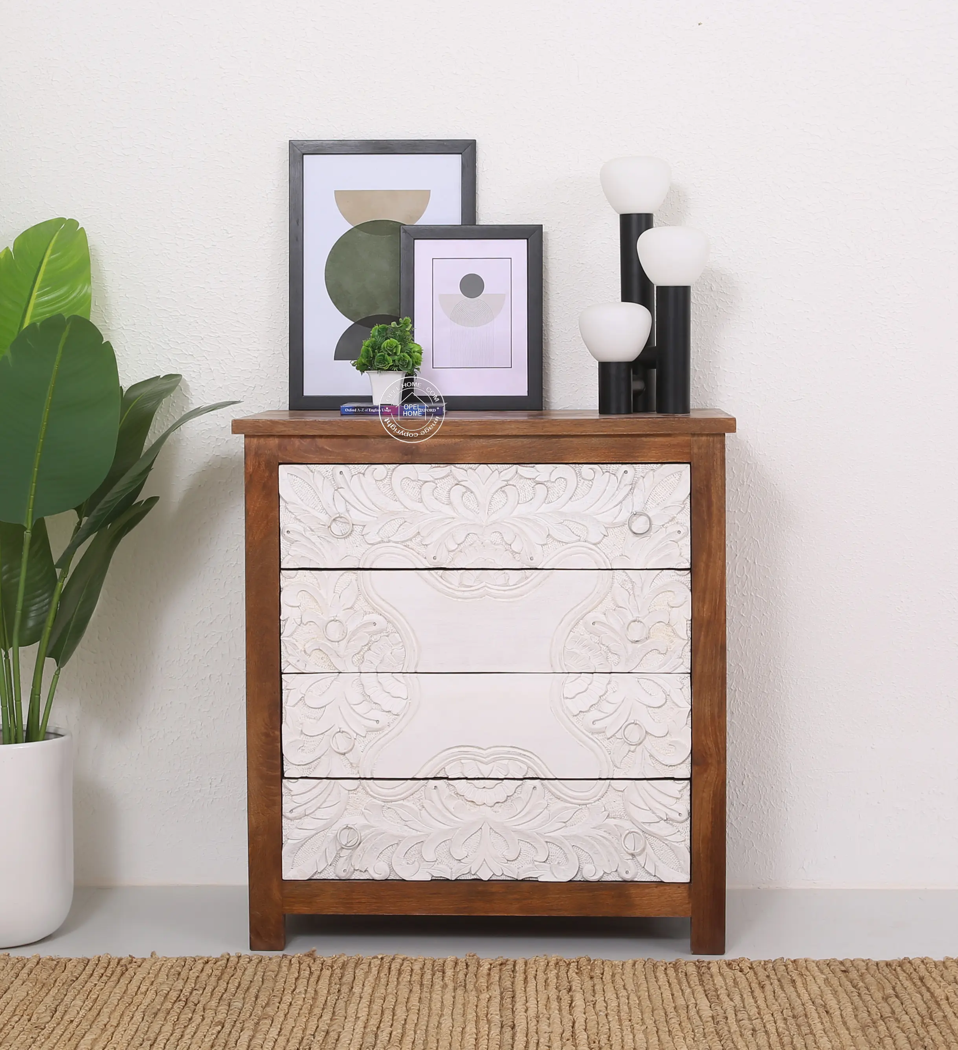 Retro 4 Drawer Wooden Chest Of Drawers