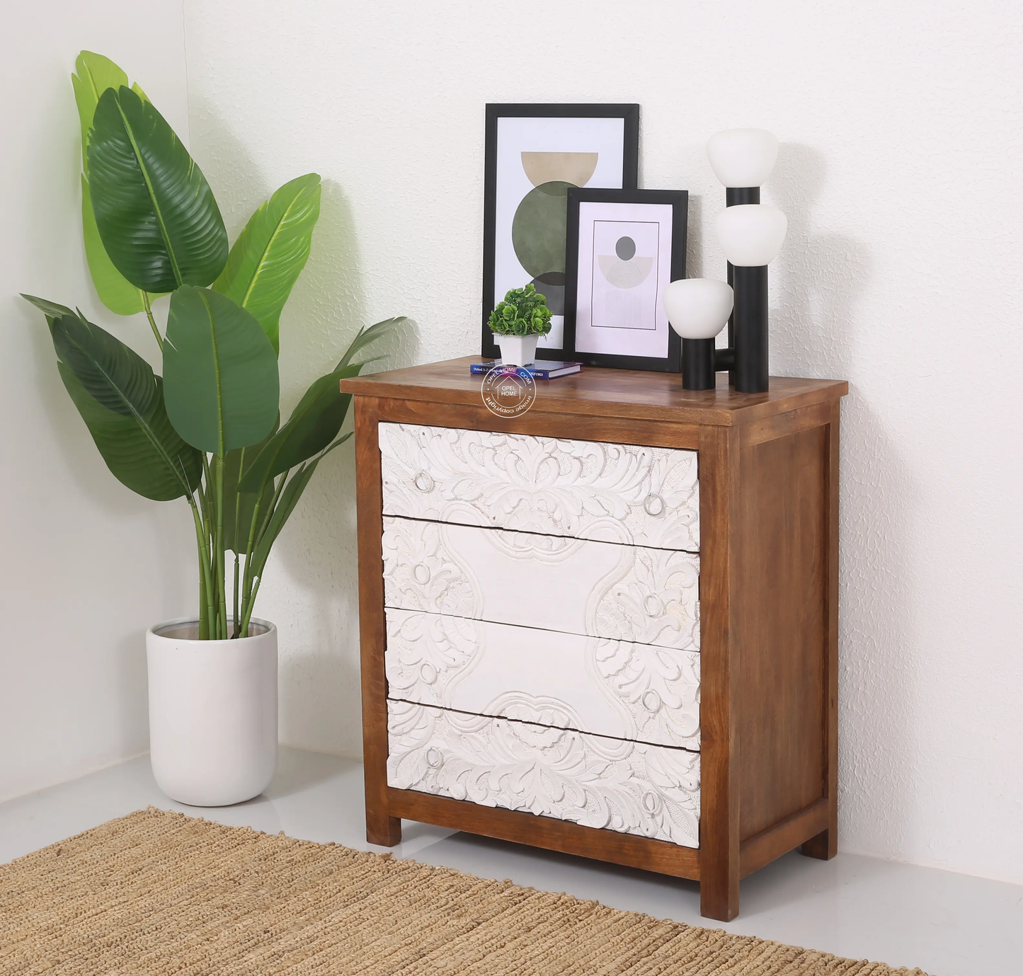 Retro 4 Drawer Wooden Chest Of Drawers - Opelhome