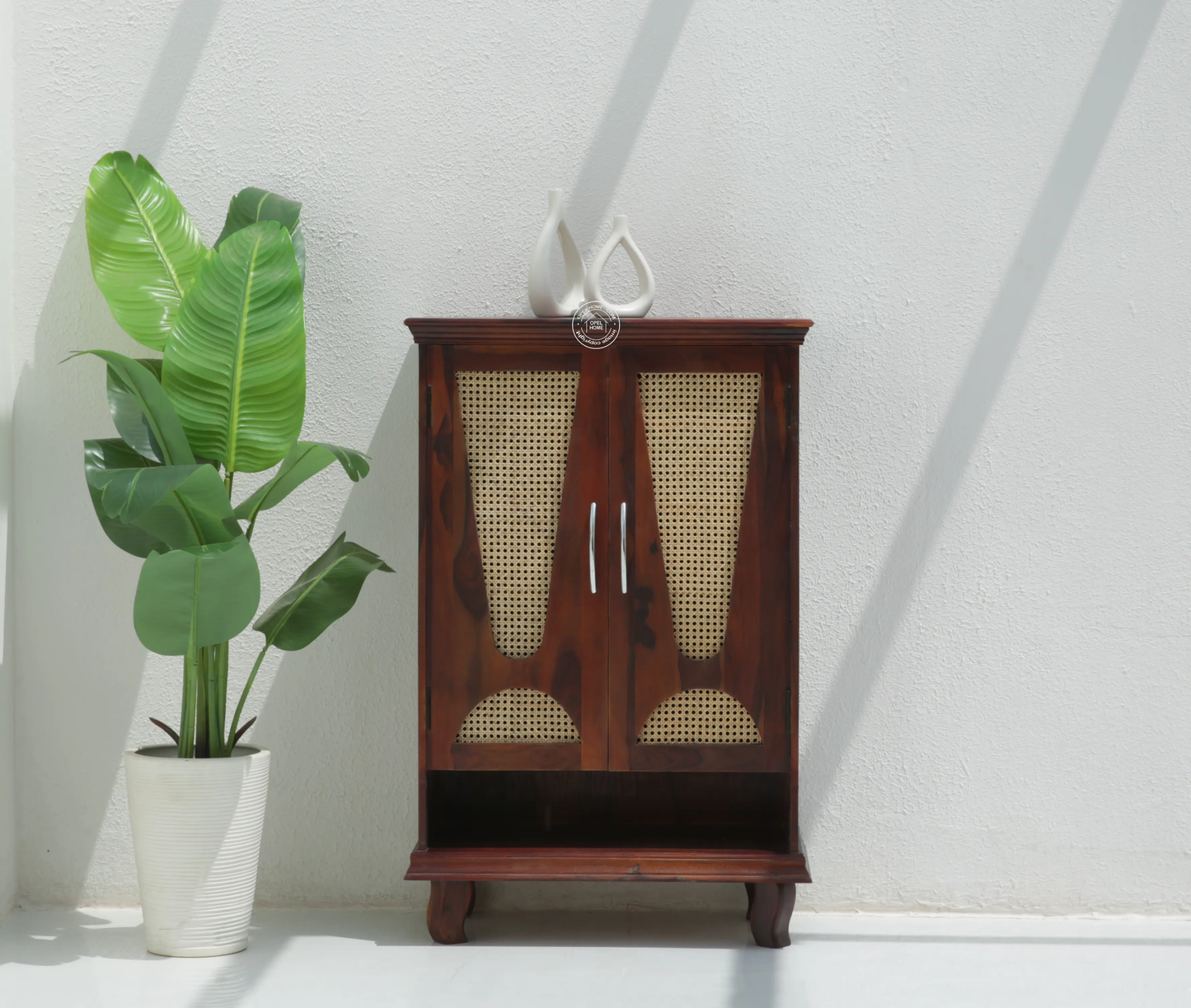 Roper Rattan shoe Rack (Honey finish) - Opelhome