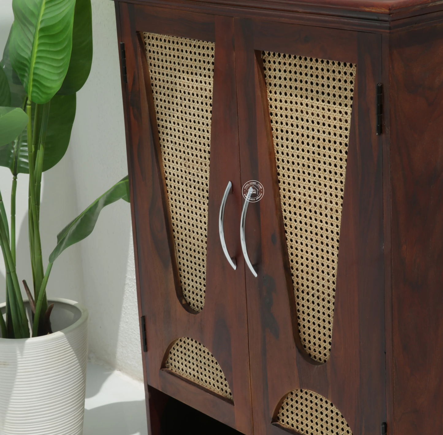 Roper Rattan shoe Rack (Honey finish) - Opelhome