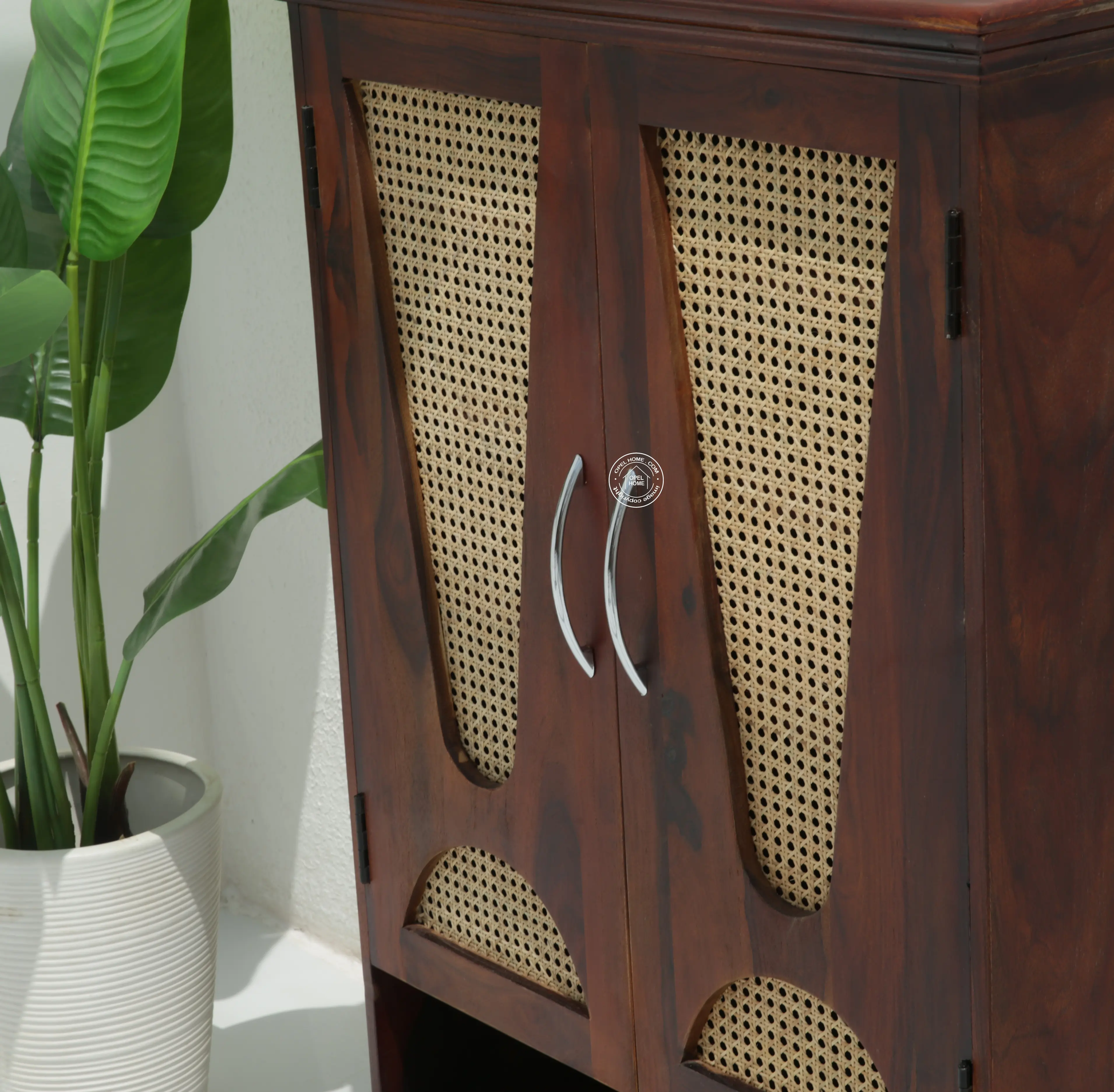 Roper Rattan shoe Rack (Honey finish) - Opelhome