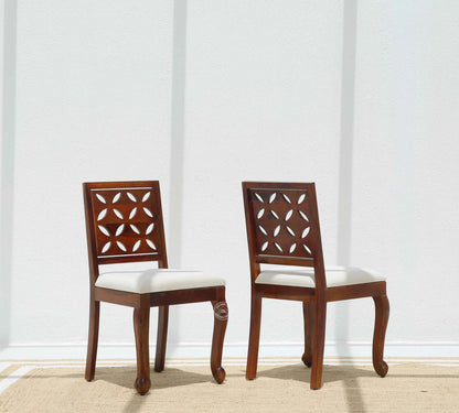 Rose Wooden Dining Chair – (Only one pcs , Honey finish | Opelhome UAE