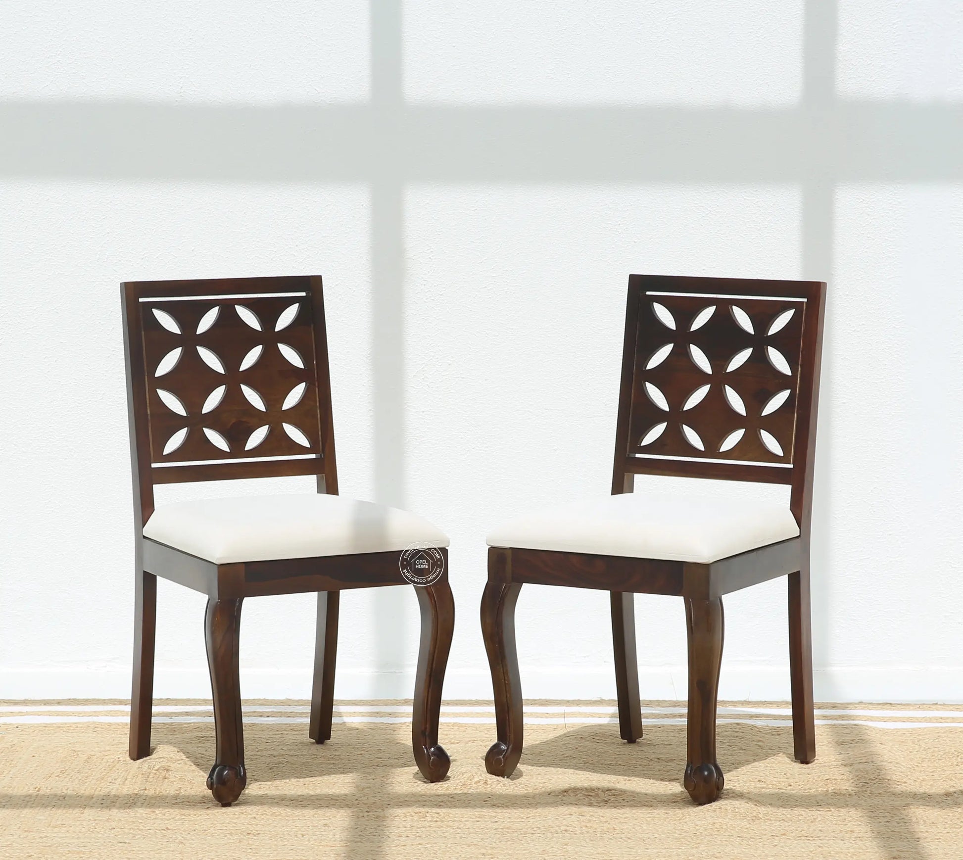 Rose Wooden Dining Chair – (Only one pcs , Walnut finish | Opelhome UAE - Opelhome