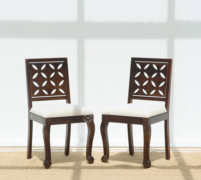 Rose Wooden Dining Chair – (Only one pcs , Walnut finish | Opelhome UAE - Opelhome