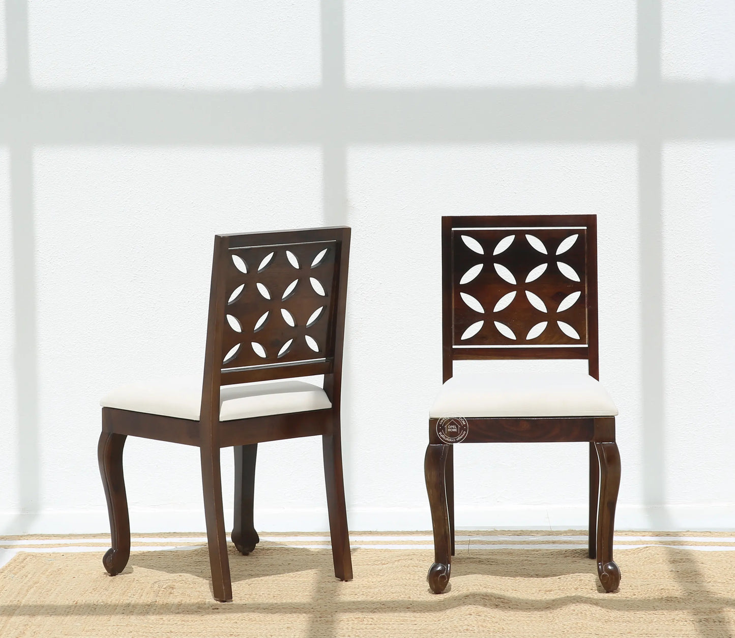 Rose Wooden Dining Chair – (Only one pcs , Walnut finish | Opelhome UAE - Opelhome