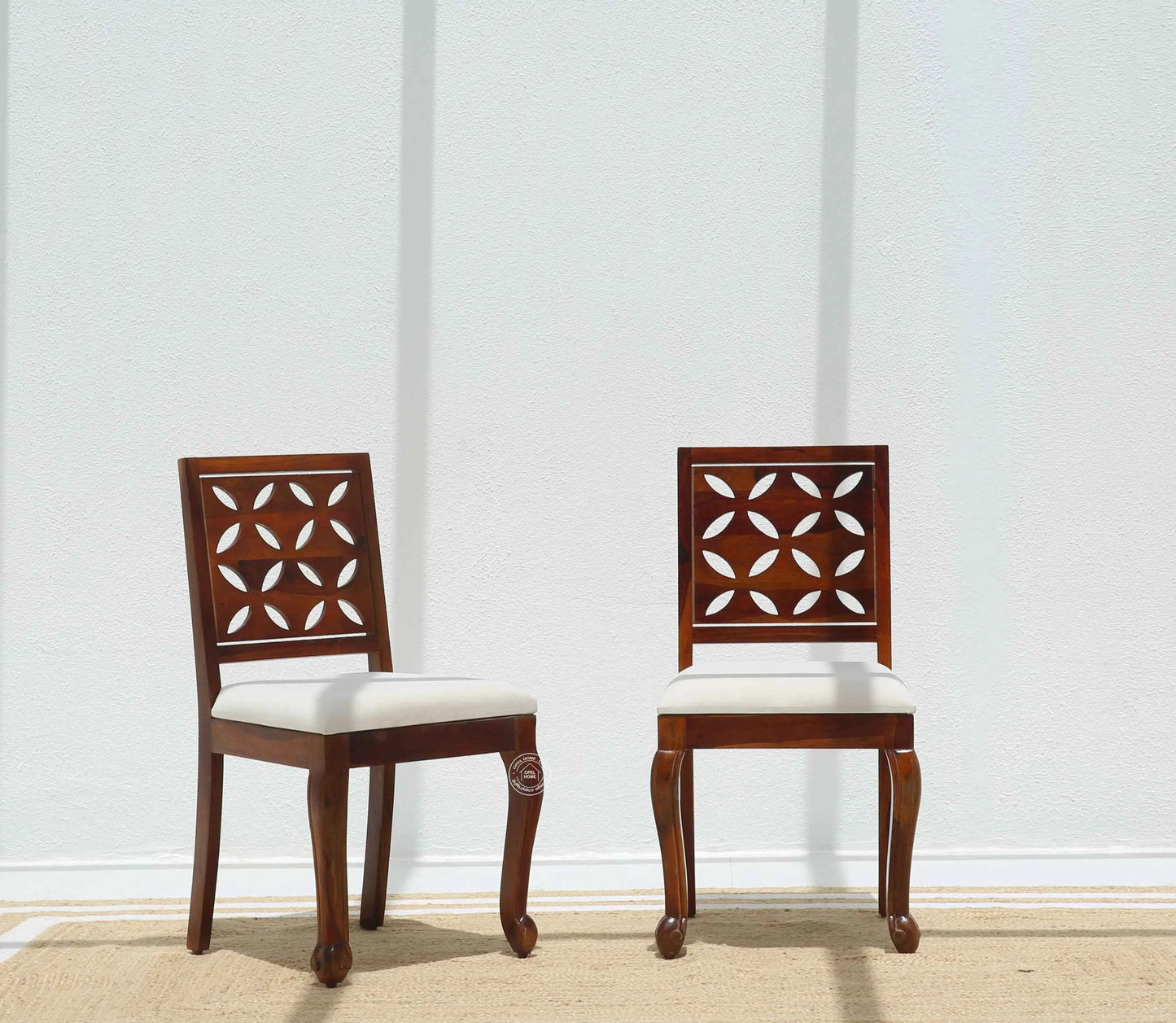 Rose Wooden Dining Chair – (Only one pcs , Honey finish | Opelhome UAE