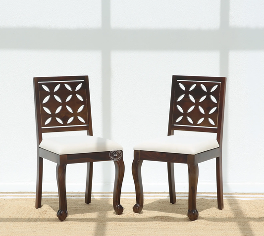 Rose Wooden Dining Chair – (Only one pcs , Walnut finish | Opelhome UAE - Opelhome