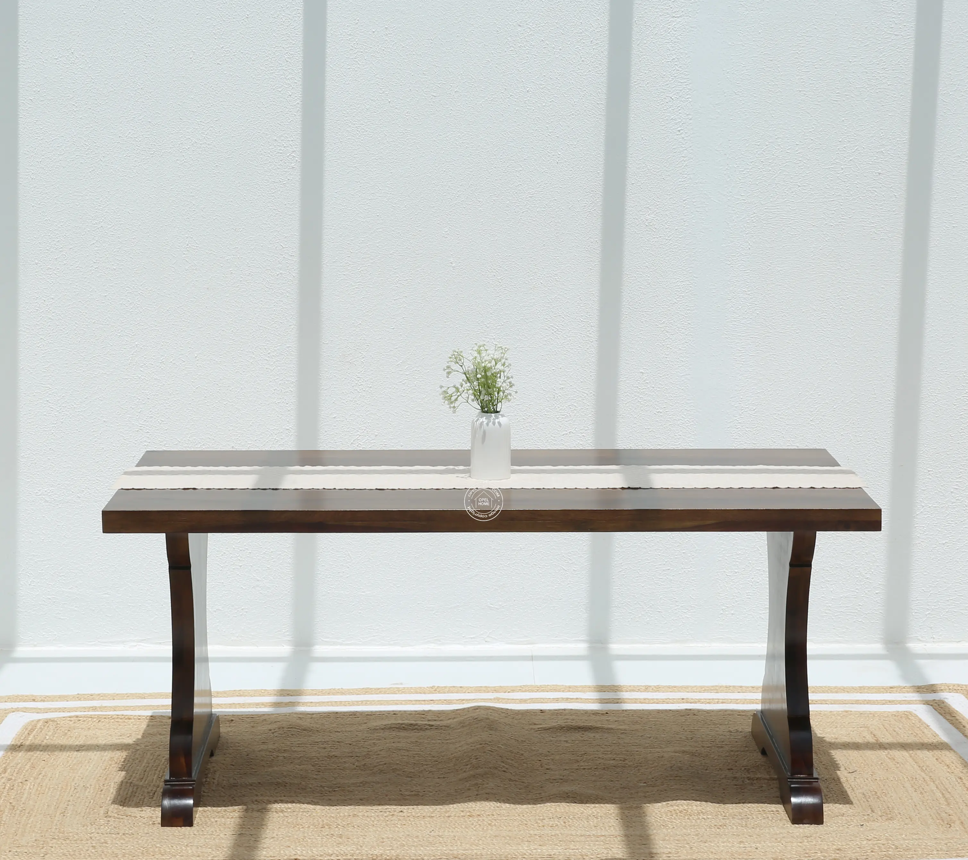 Rosetta Wooden 4 Seater Dining Table – (Only Table) , Walnut finish | Opelhome UAE - Opelhome