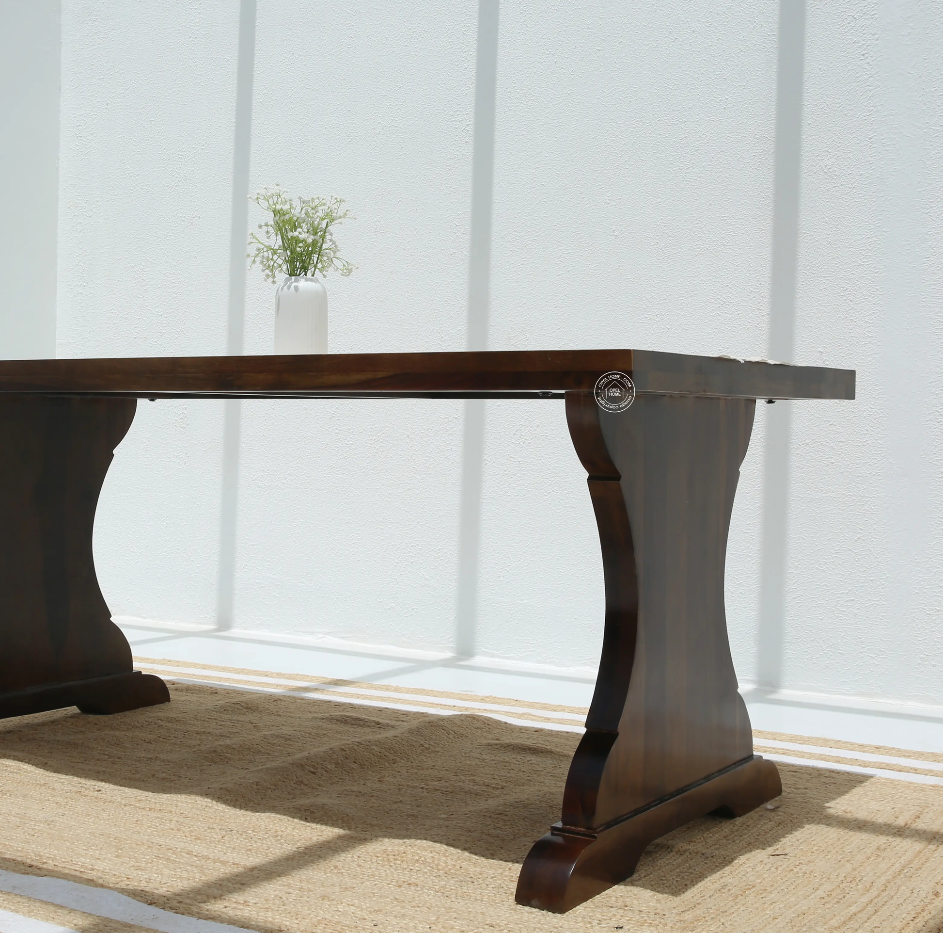 Rosetta Wooden 4 Seater Dining Table – (Only Table) , Walnut finish | Opelhome UAE - Opelhome