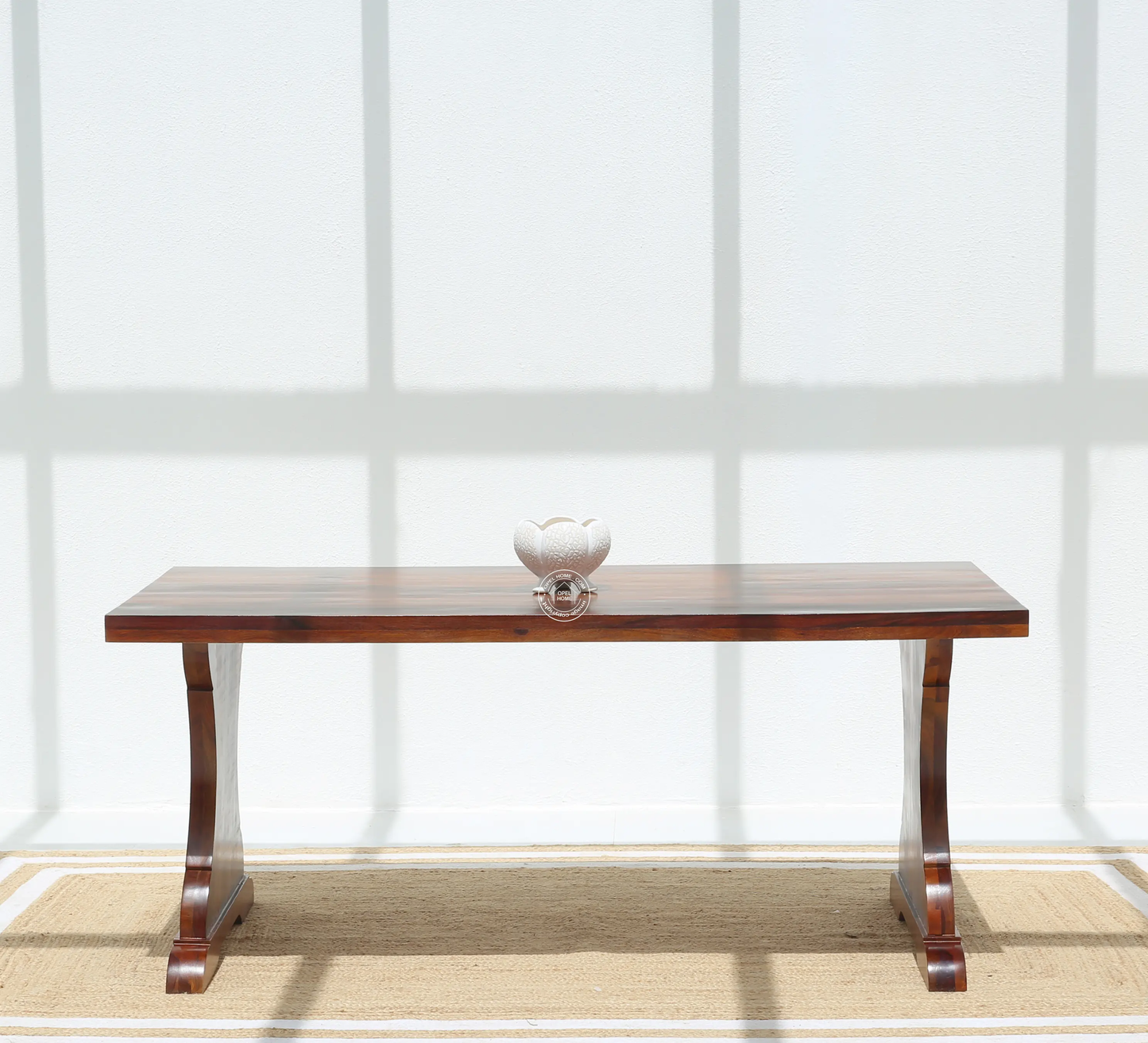 Rosetta Wooden 6 Seater Dining Table – (Only Table) , honey finish | Opelhome UAE - Opelhome