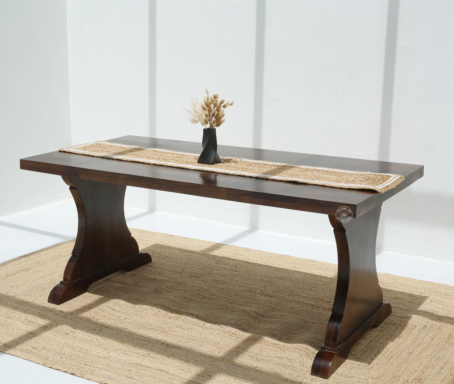 Rosetta Wooden 6 Seater Dining Table – (Only Table) , Walnut finish | Opelhome UAE - Opelhome