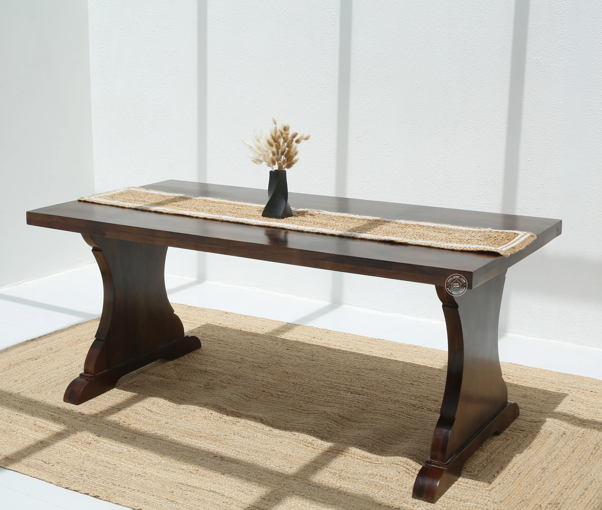 Rosetta Wooden 6 Seater Dining Table – (Only Table) , Walnut finish | Opelhome UAE - Opelhome