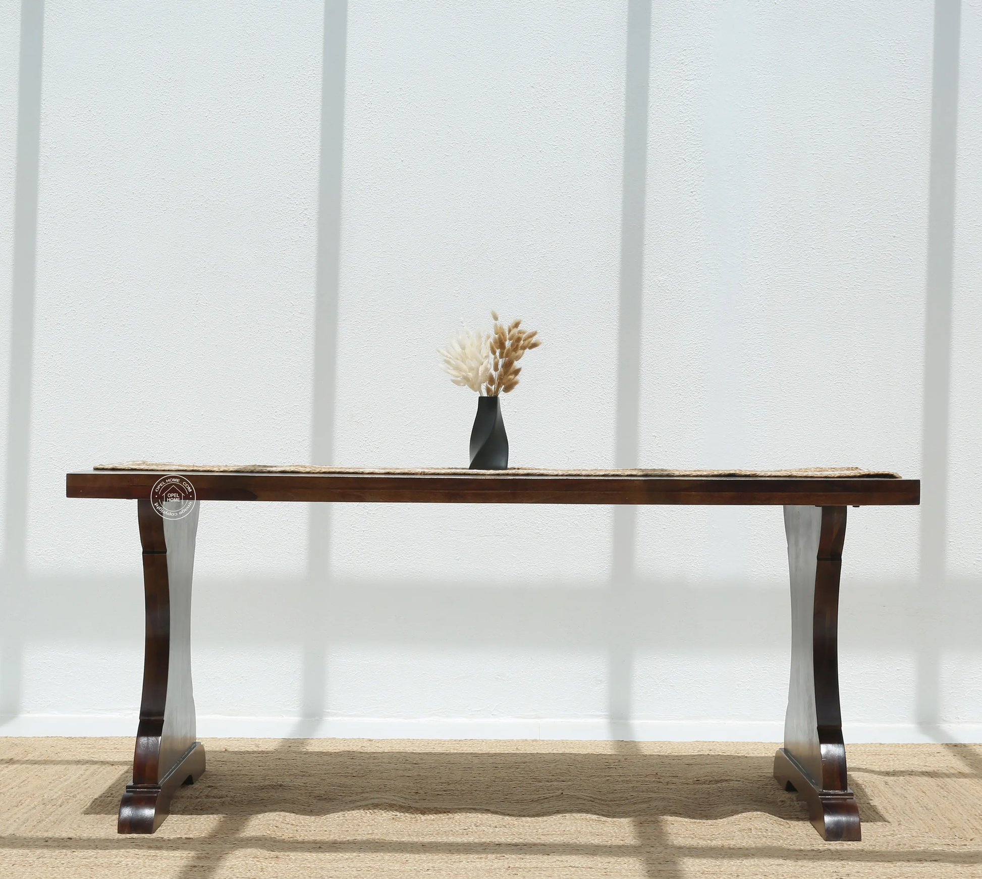 Rosetta Wooden 6 Seater Dining Table – (Only Table) , Walnut finish | Opelhome UAE - Opelhome