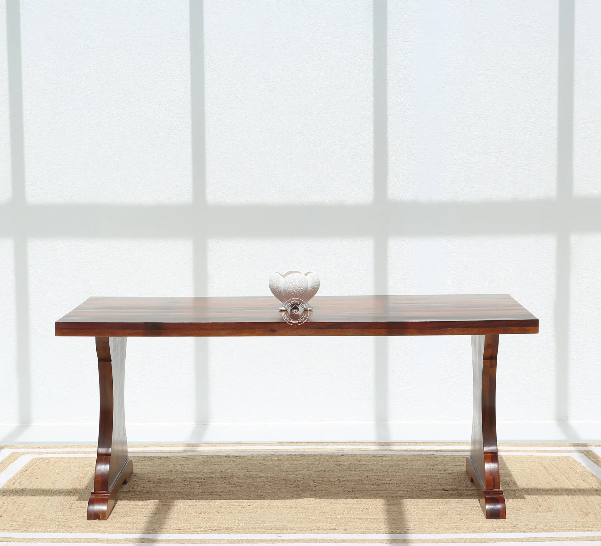 Rosetta Wooden 6 Seater Dining Table – (Only Table) , honey finish | Opelhome UAE - Opelhome