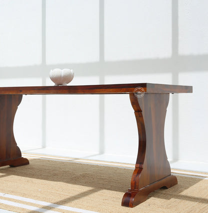 Rosetta Wooden 6 Seater Dining Table – (Only Table) , honey finish | Opelhome UAE - Opelhome