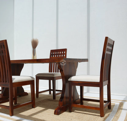 Rosetta Wooden 4 Seater Dining Table – (Only Table) , Honey finish | Opelhome UAE - Opelhome