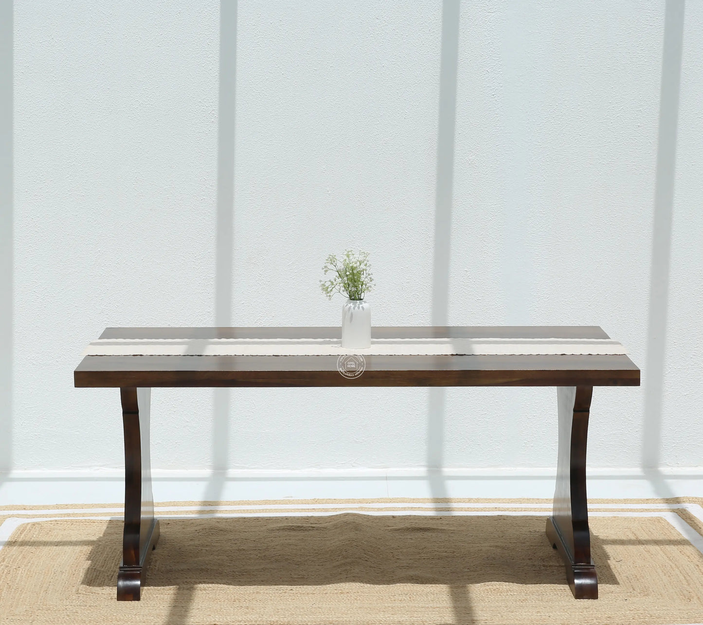 Rosetta Wooden 4 Seater Dining Table – (Only Table) , Walnut finish | Opelhome UAE - Opelhome