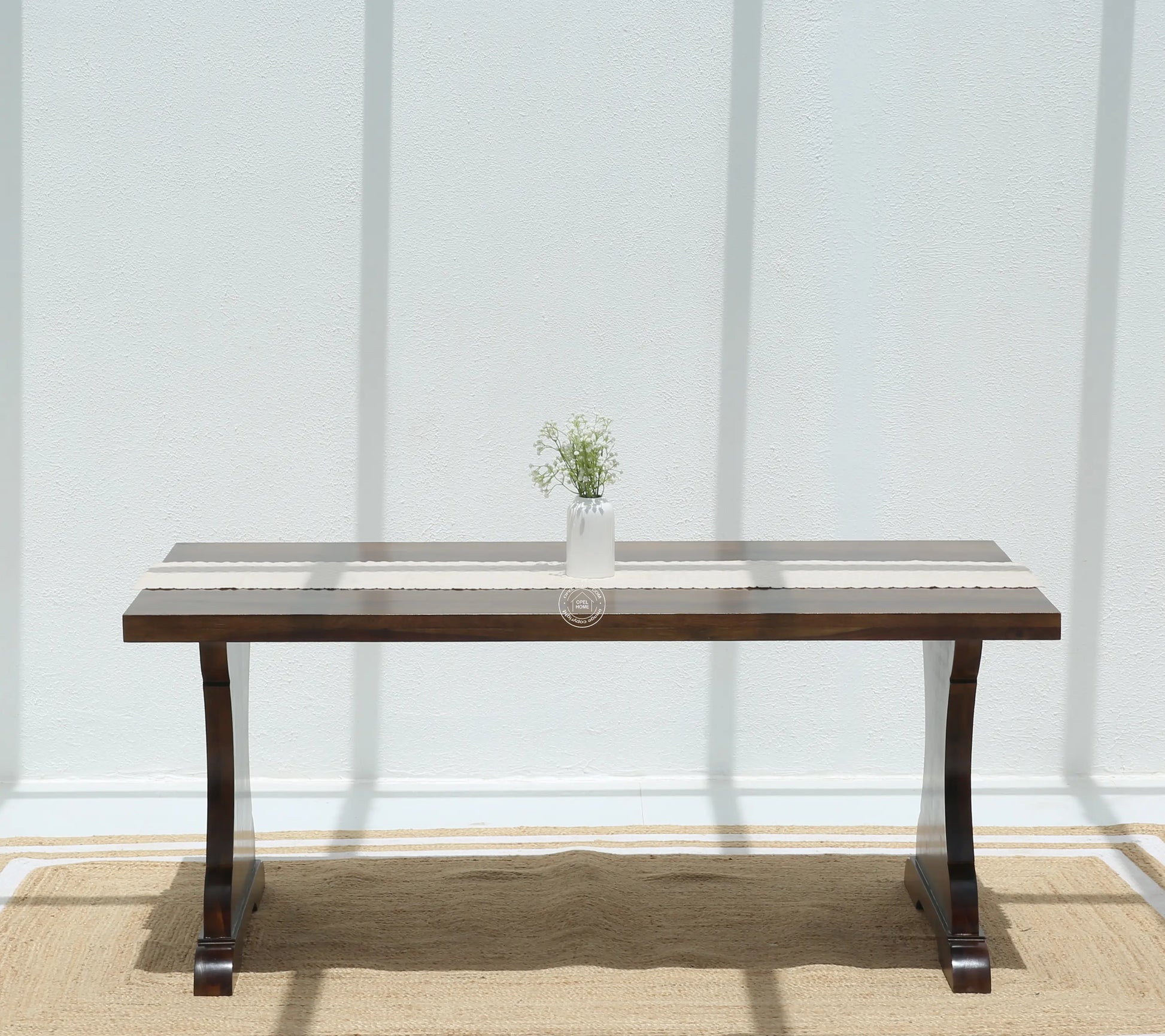 Rosetta Wooden 4 Seater Dining Table – (Only Table) , Walnut finish | Opelhome UAE - Opelhome