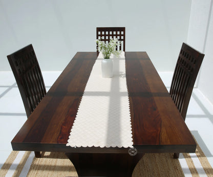 Rosetta Wooden 4 Seater Dining Table – (Only Table) , Walnut finish | Opelhome UAE - Opelhome
