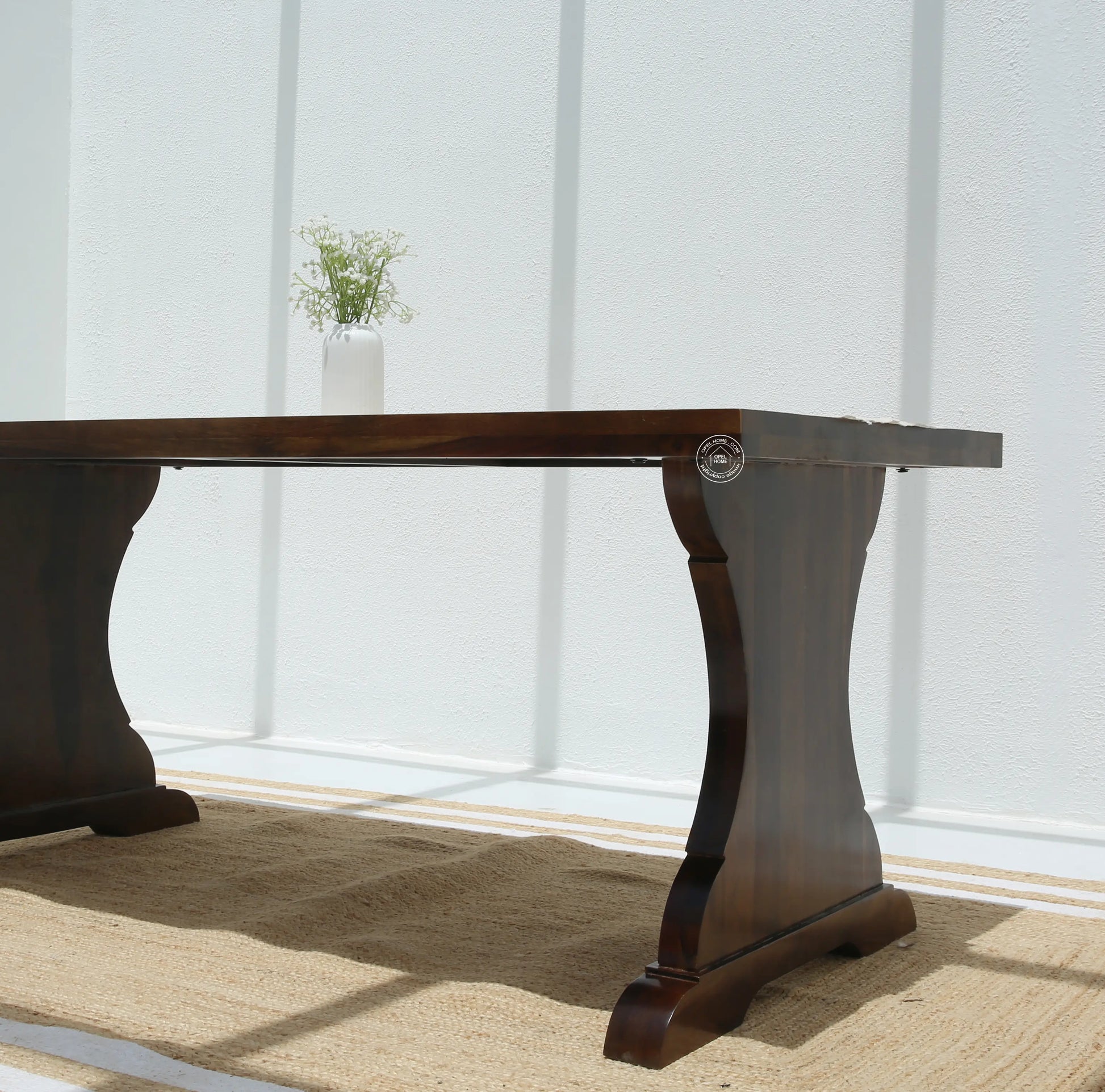 Rosetta Wooden 4 Seater Dining Table – (Only Table) , Walnut finish | Opelhome UAE - Opelhome