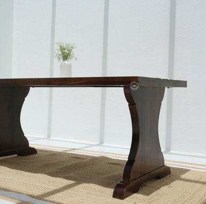 Rosetta Wooden 4 Seater Dining Table – (Only Table) , Walnut finish | Opelhome UAE - Opelhome