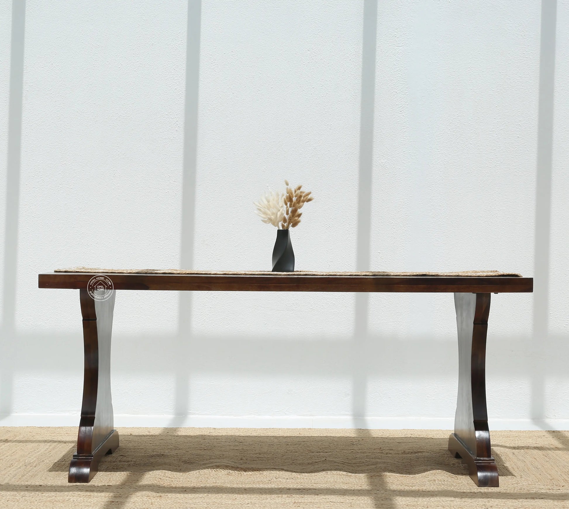 Rosetta Wooden 6 Seater Dining Table – (Only Table) , Walnut finish | Opelhome UAE - Opelhome
