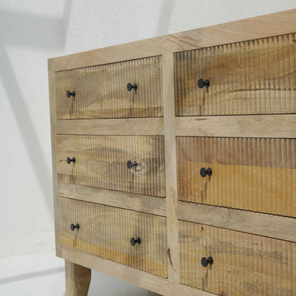 Sandbox 6 Drawer Wooden Chest of Drawers – Solid Mango Wood, Natural Finish | Opelhome UAE