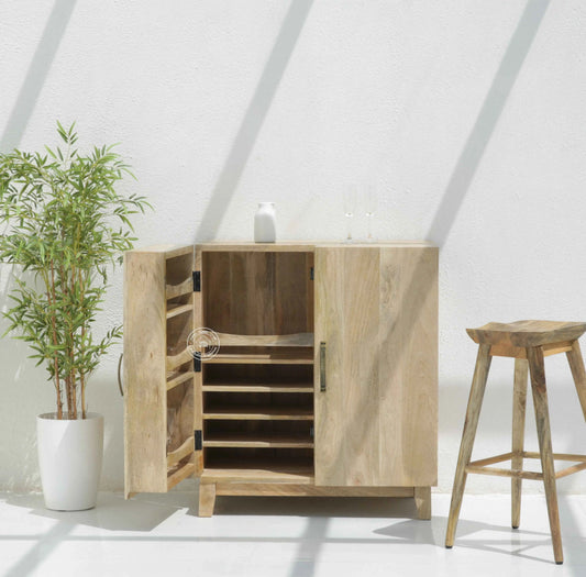 Seattle Wooden Bar Cabinet – Solid Mango Wood | Opelhome UAE