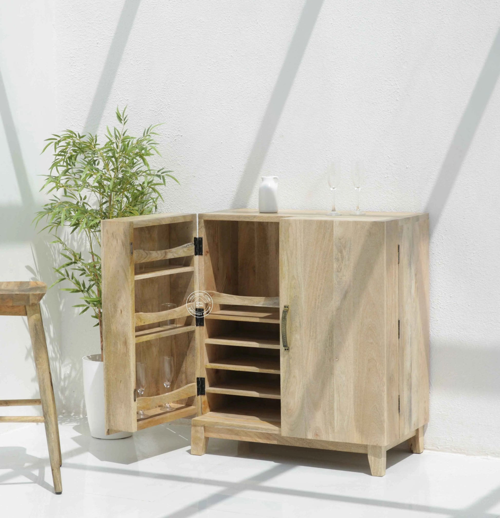Seattle Wooden Bar Cabinet – Solid Mango Wood | Opelhome UAE