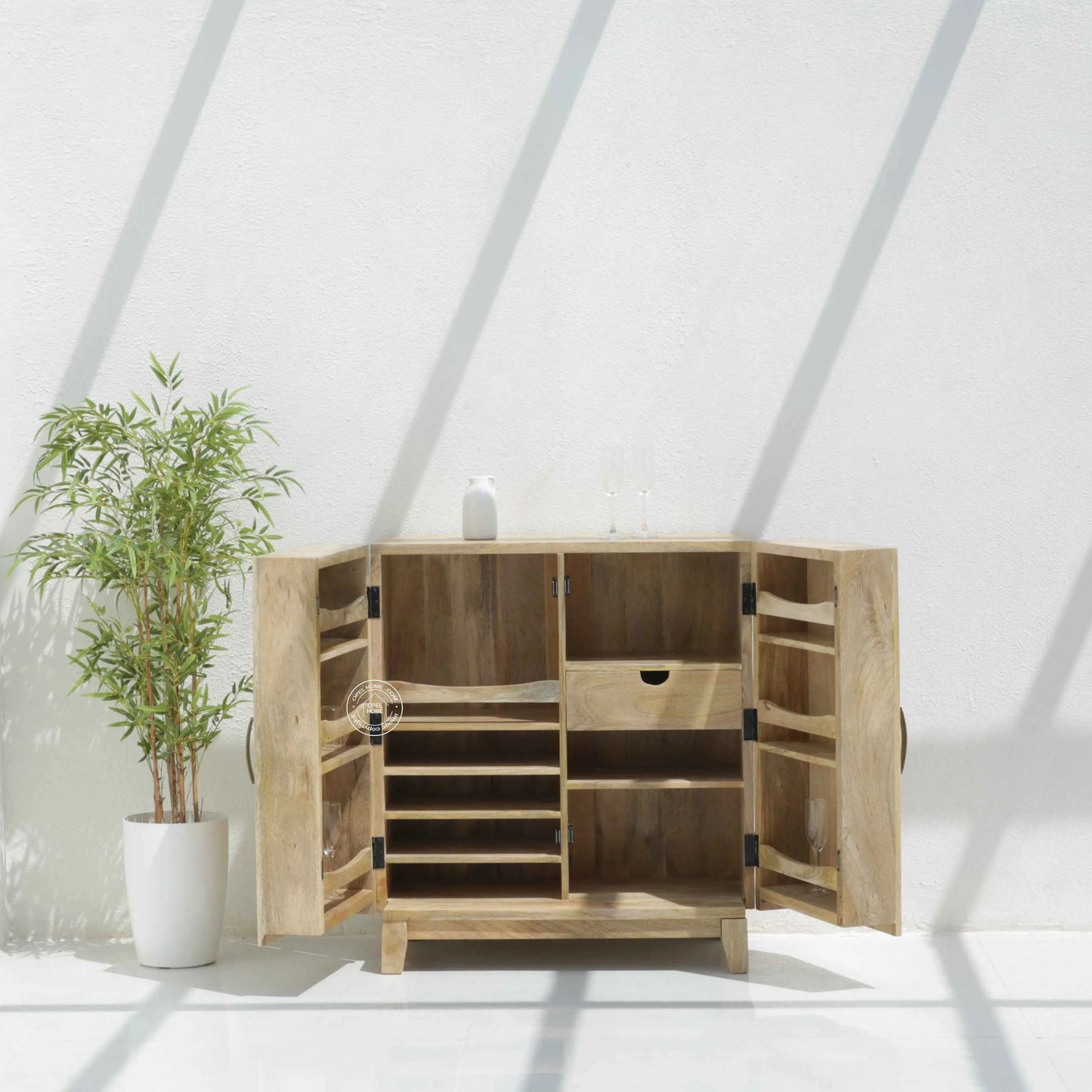 Seattle Wooden Bar Cabinet – Solid Mango Wood | Opelhome UAE