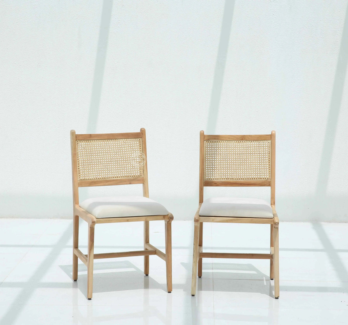 Sobia Rattan Acacia Wood Dining Chair -(Only one pcs) , | Opelhome UAE