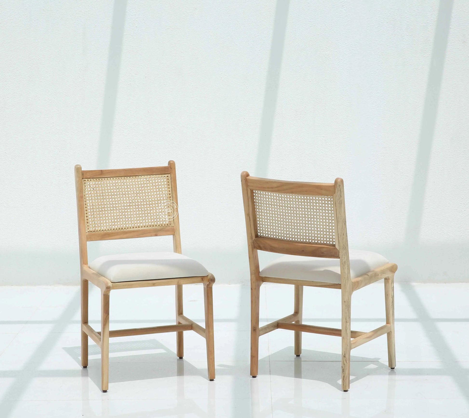 Sobia Rattan Acacia Wood Dining Chair -(Only one pcs) , | Opelhome UAE