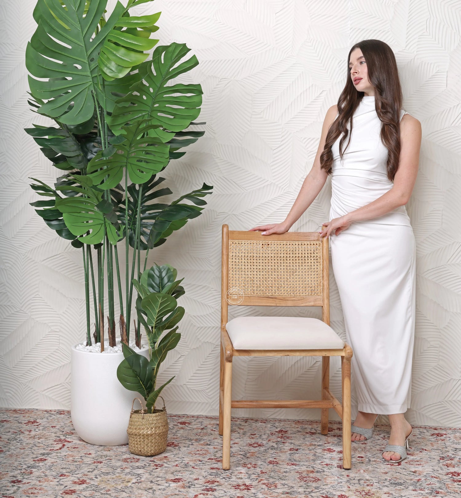 Sobia Rattan Dining Chair -Only One Pcs, Solid Acacia Wood, Natural Finish | Opelhome UAE Opel Home