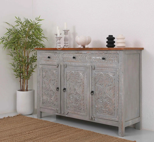 Sparta Wooden 3 Door 3 Drawer Sideboard (Multiple Color Options) | Opelhome UAE