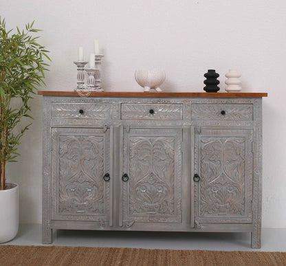 Sparta Wooden 3 Door 3 Drawer Sideboard (Multiple Color Options) | Opelhome UAE