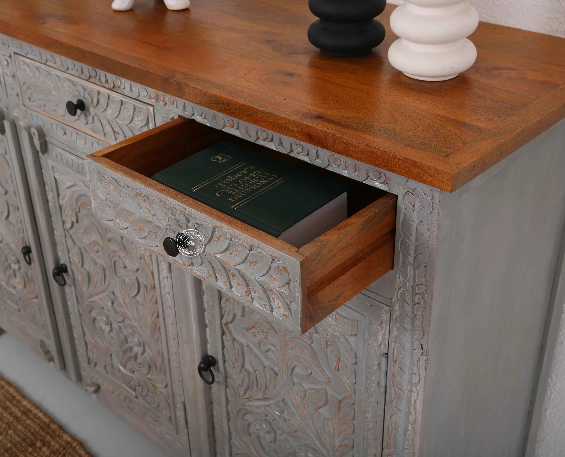 Sparta Wooden 3 Door 3 Drawer Sideboard (Multiple Color Options) | Opelhome UAE