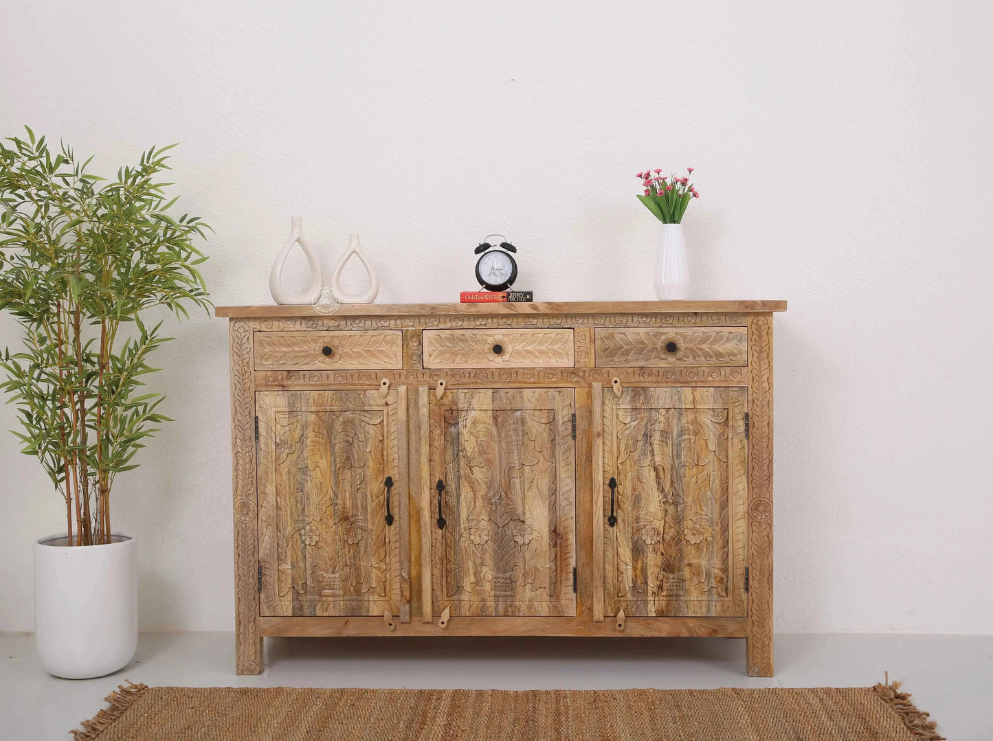 Sparta Wooden 3 Door 3 Drawer Sideboard (Multiple Color Options) | Opelhome UAE