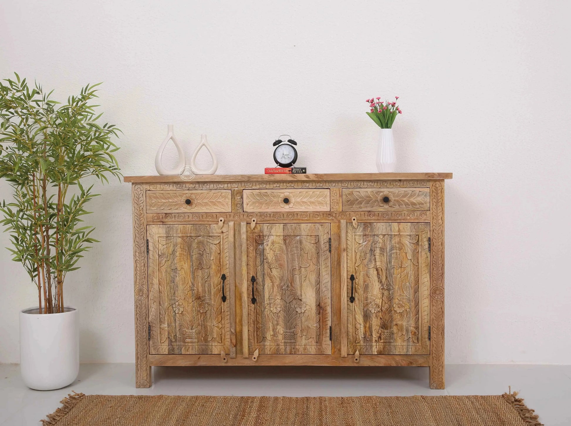 Sparta Wooden 3 Door 3 Drawer Sideboard (Multiple Color Options) | Opelhome UAE