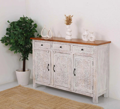 Sparta Wooden 3 Door 3 Drawer Sideboard (Multiple Color Options) | Opelhome UAE