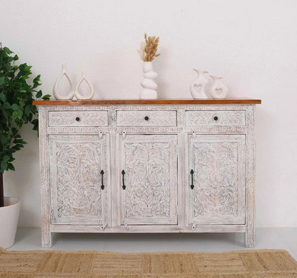 Sparta Wooden 3 Door 3 Drawer Sideboard (Multiple Color Options) | Opelhome UAE