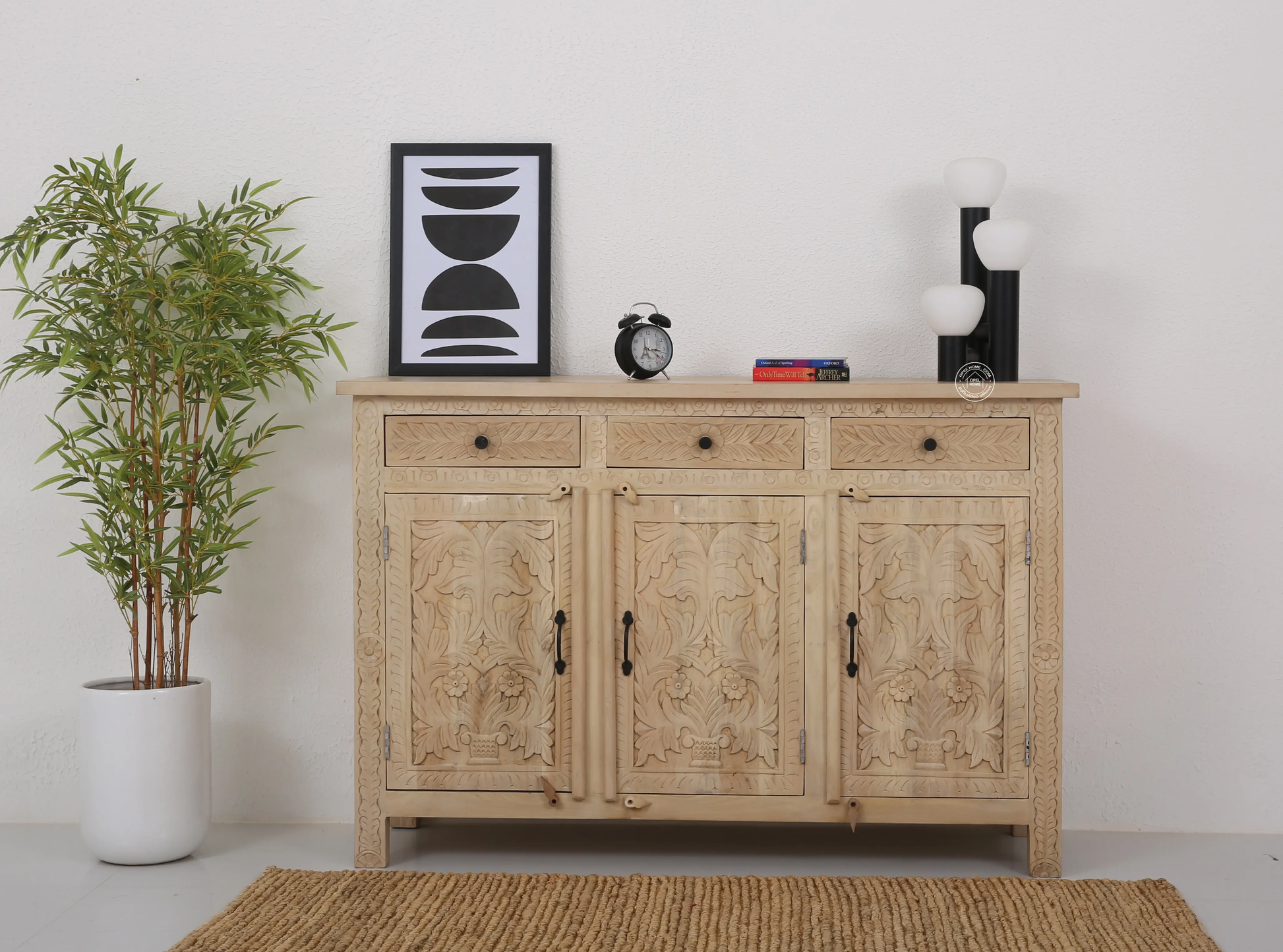 Sparta wooden 3 door 3 drawer Sideboard (Tc finish) - Opelhome