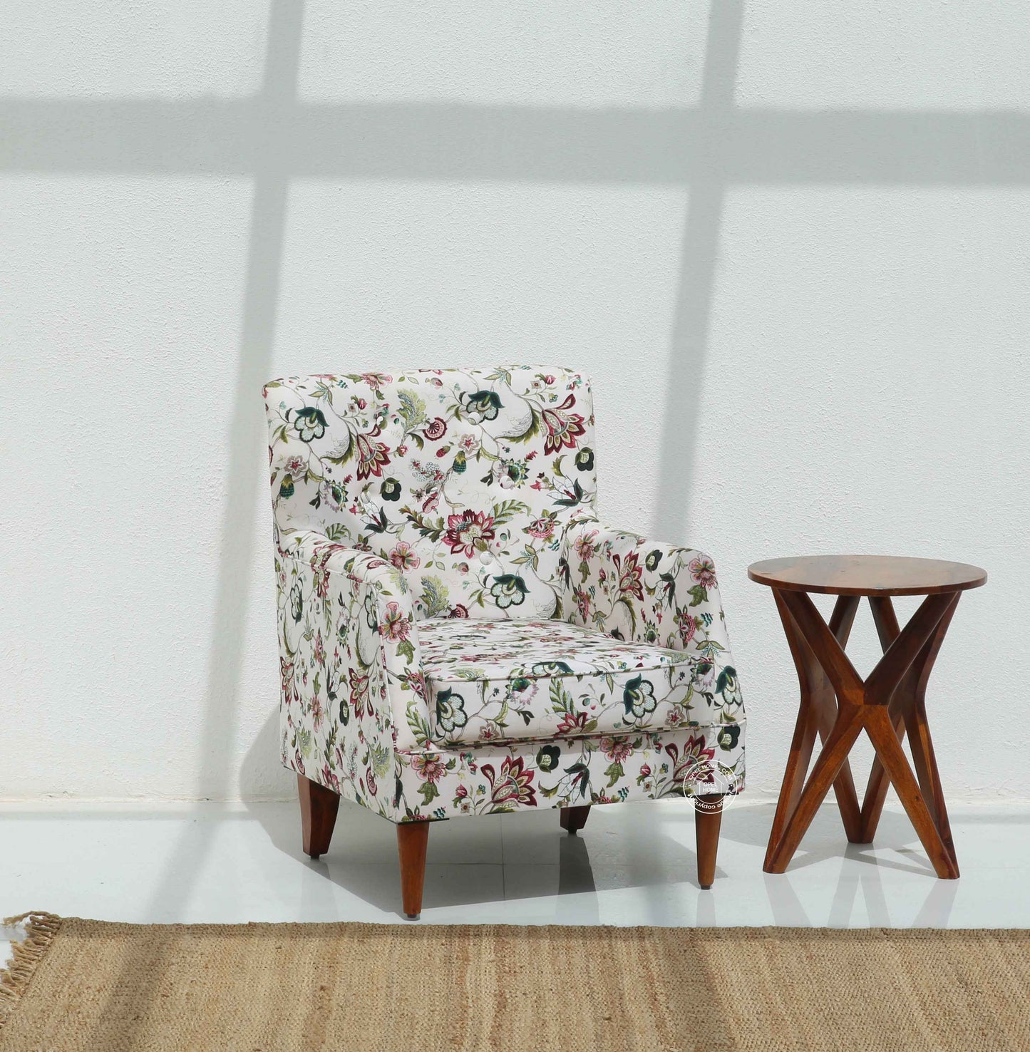 Spence Lounge Chair – Solid Wood Frame, Honey Finish | Opelhome UAE