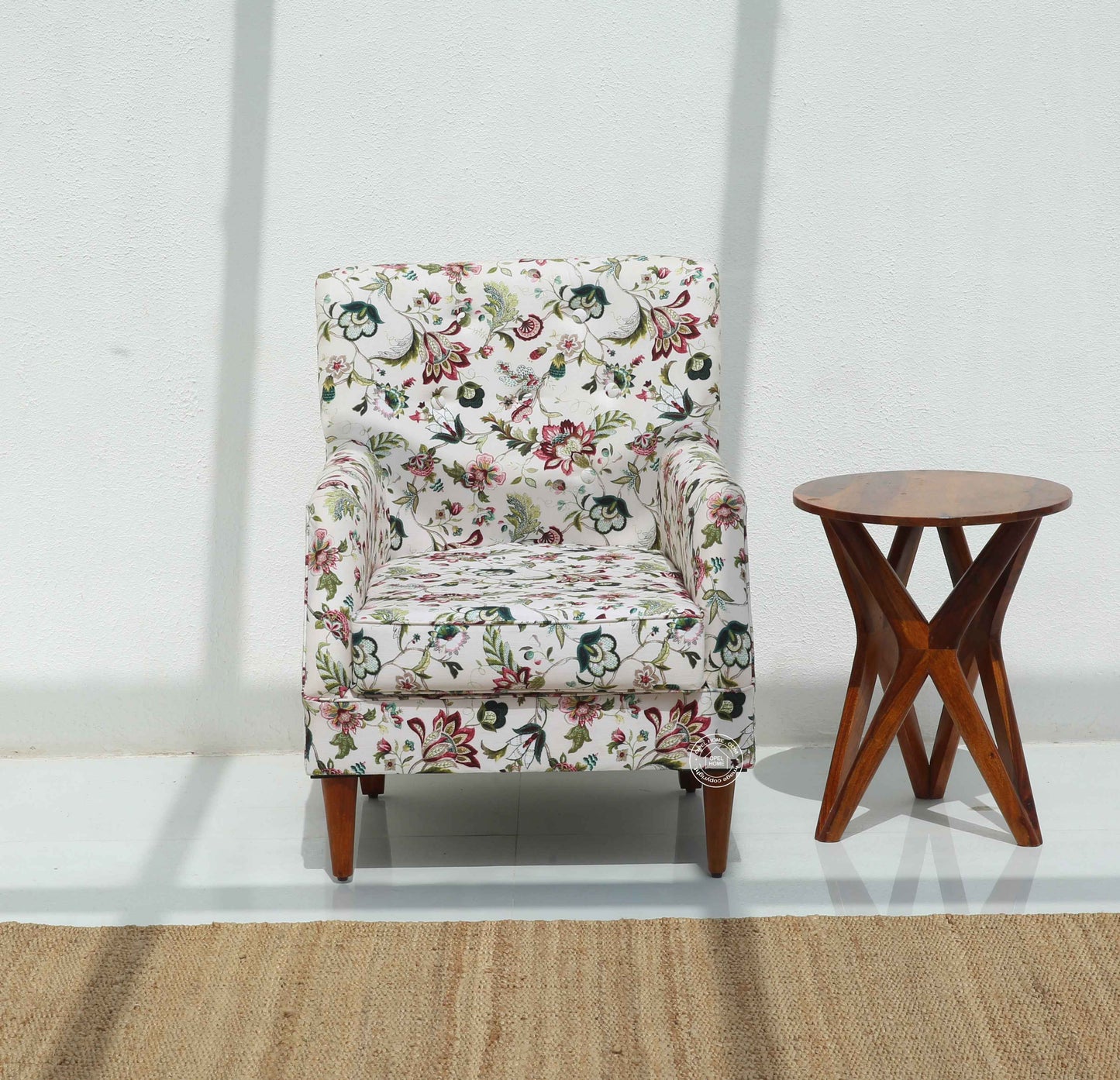 Spence Lounge Chair – Solid Wood Frame, Honey Finish | Opelhome UAE