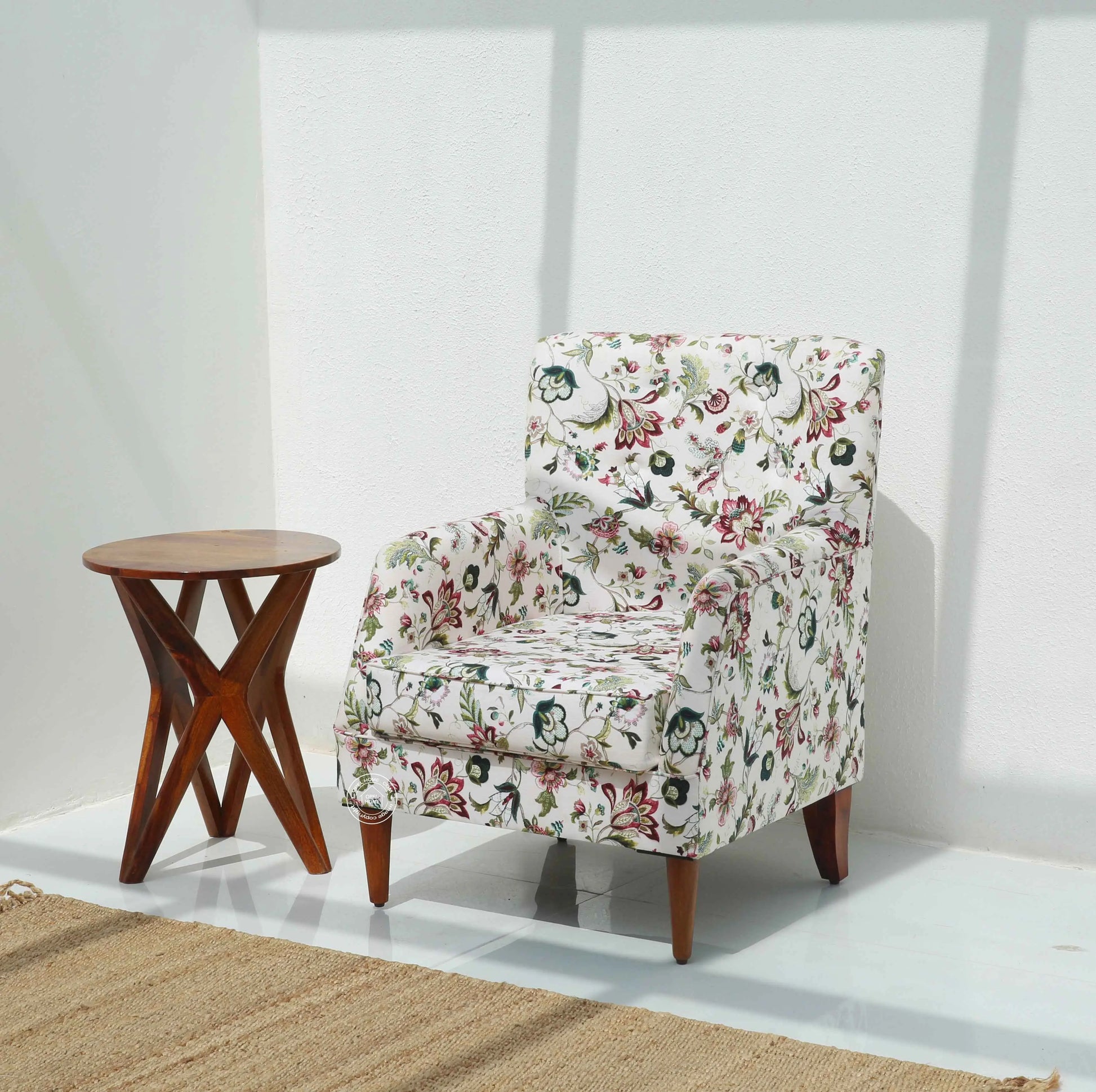 Spence Lounge Chair – Solid Wood Frame, Honey Finish | Opelhome UAE