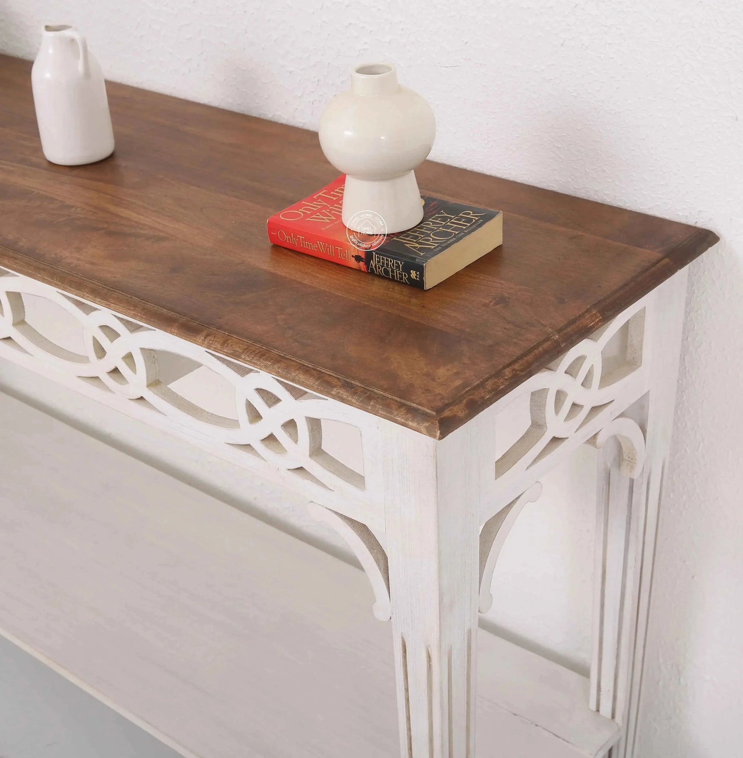 Staple Wooden Console Table – Solid Mango Wood, Natural Finish, 153 cm Long | Opelhome UAE