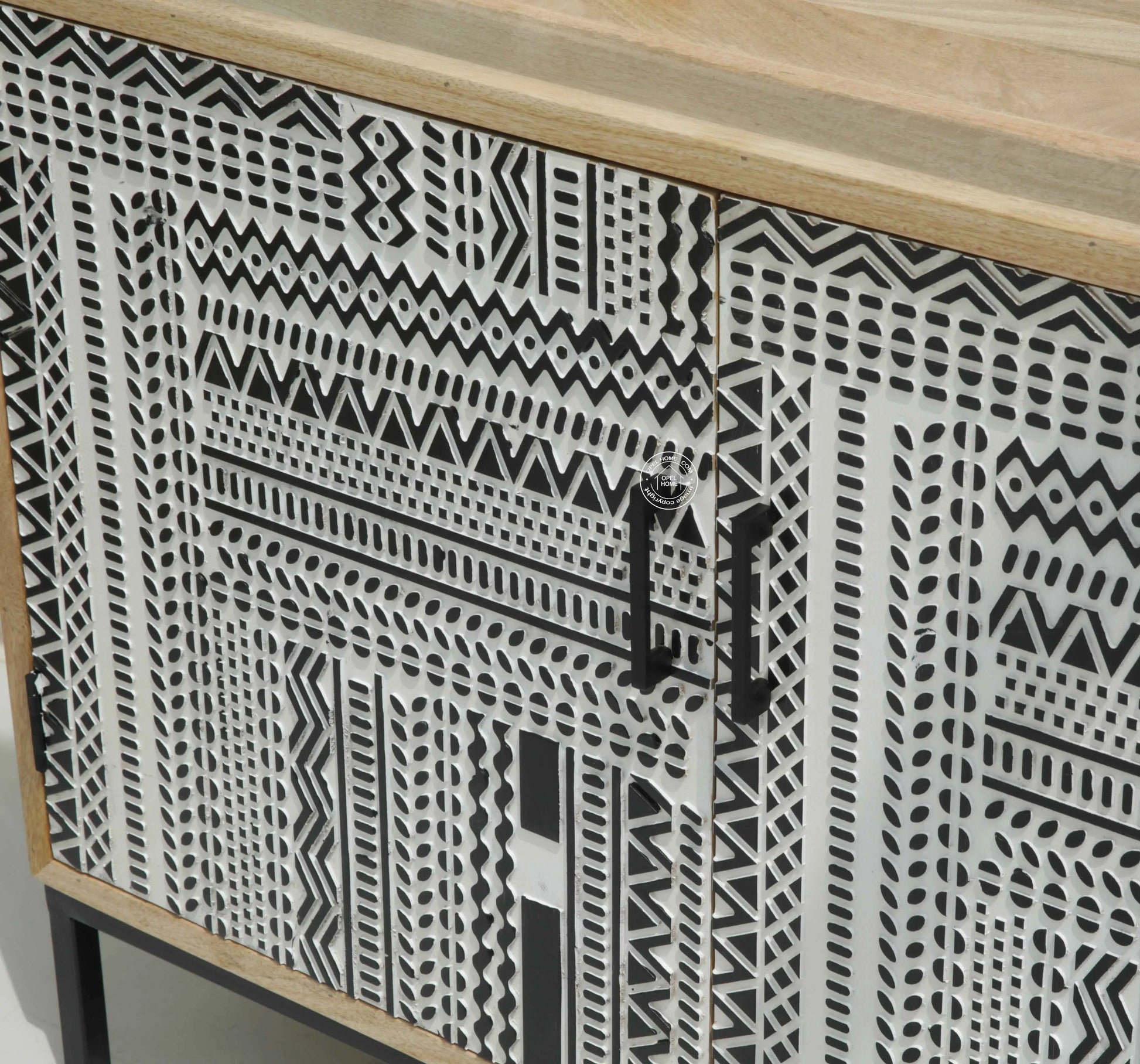 Sterra 2 Door Wooden Sideboard & Buffet – Solid Mango Wood, Natural Finish | Opelhome UAE