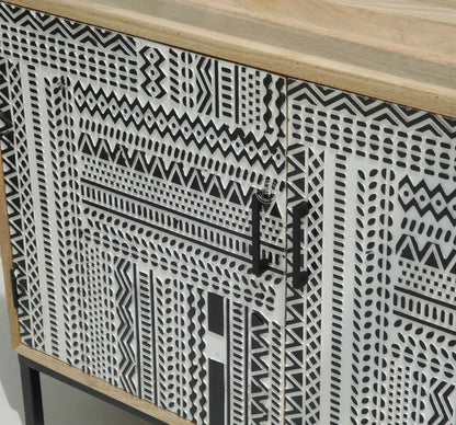 Sterra 2 Door Wooden Sideboard & Buffet – Solid Mango Wood, Natural Finish | Opelhome UAE