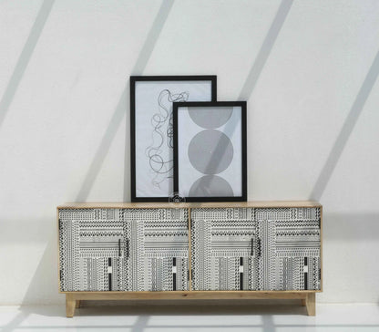 Sterra 4 Door Wooden Sideboard – Solid Mango Wood, Natural Finish | Opelhome UAE