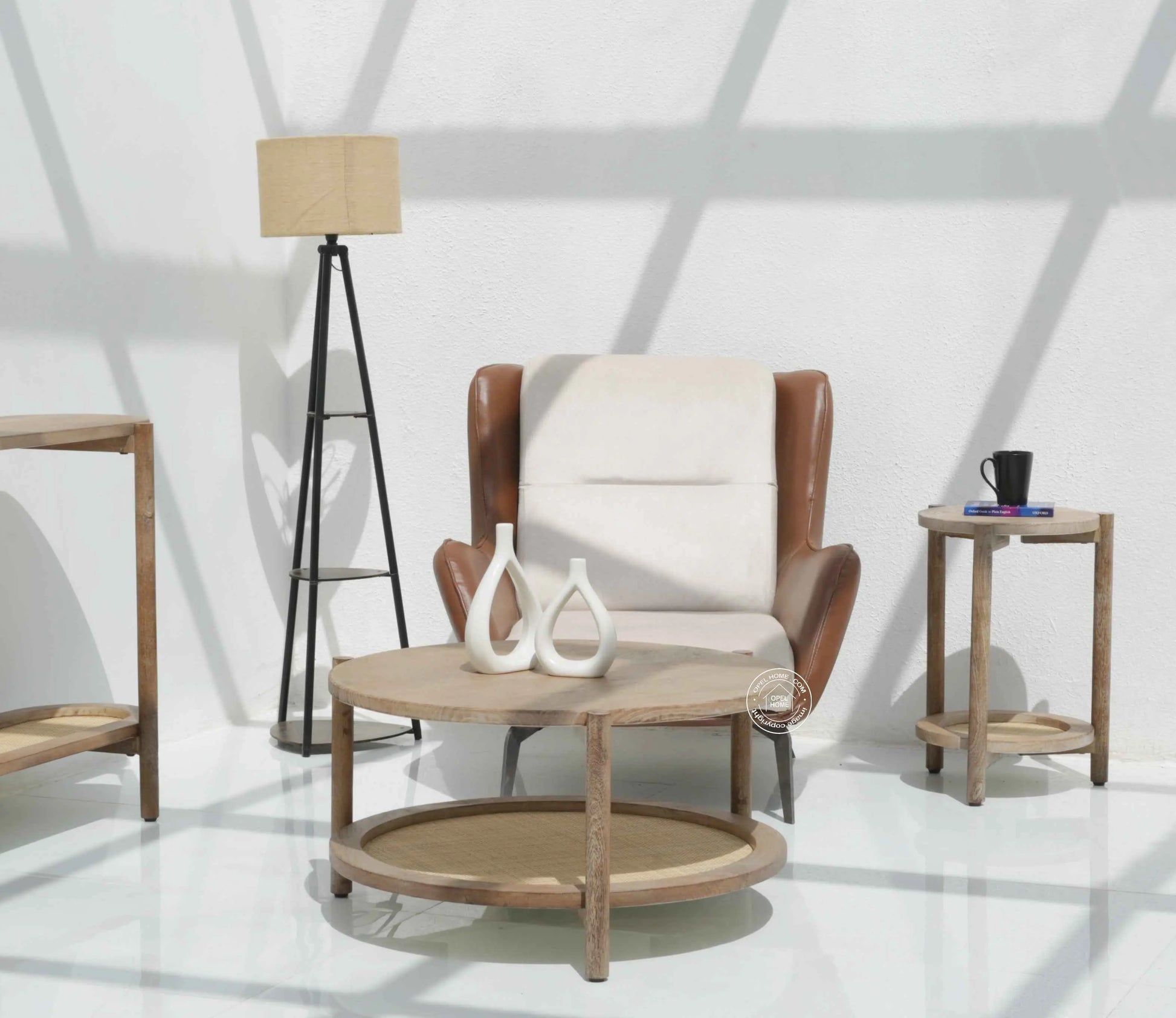 Strada Lounge Sofa Chair – Cream Upholstery, Metal Base | Opelhome UAE