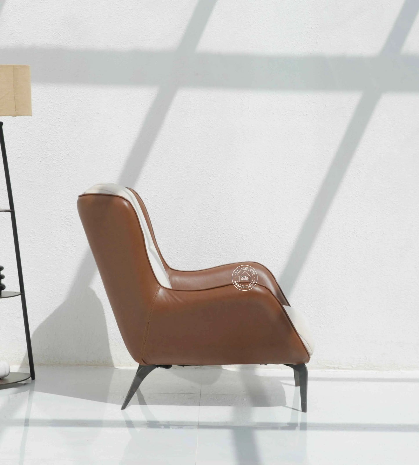 Strada Lounge Sofa Chair – Cream Upholstery, Metal Base | Opelhome UAE